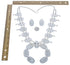 Navajo Sterling Silver Scalloped Leaf Turquoise Squash Blossom Necklace Set RX119043
